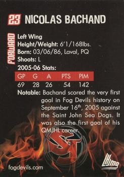 2005-06 St. John's Fog Devils (QMJHL) #3 Nicolas Bachand Back