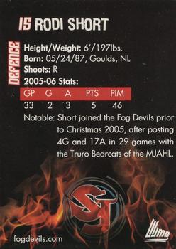 2005-06 St. John's Fog Devils (QMJHL) #20 Rodi Short Back