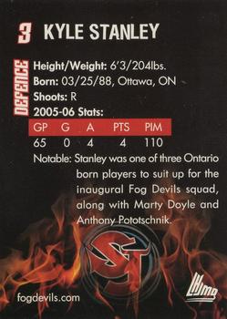 2005-06 St. John's Fog Devils (QMJHL) #21 Kyle Stanley Back