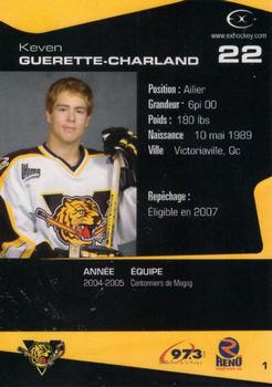 2005-06 Extreme Victoriaville Tigres (QMJHL) #1 Keven Guerette-Charland Back