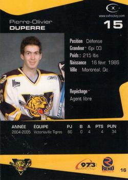 2005-06 Extreme Victoriaville Tigres (QMJHL) #16 Pierre-Oliver Duperre Back