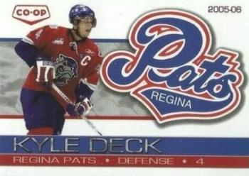 2005-06 Co-op Regina Pats (WHL) #2 Kyle Deck Front