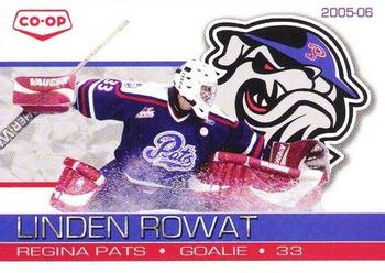 2005-06 Co-op Regina Pats (WHL) #20 Linden Rowat Front