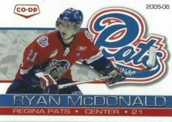 2005-06 Co-op Regina Pats (WHL) #26 Ryan McDonald Front