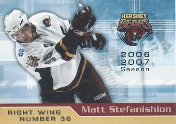 2006-07 Patriot-News Hershey Bears (AHL) #NNO Matt Stefanishion Front