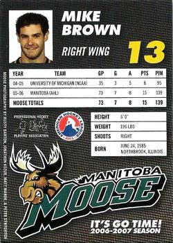 2006-07 Manitoba Moose (AHL) #NNO Mike Brown Back