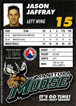 2006-07 Manitoba Moose (AHL) #NNO Jason Jaffray Back