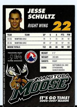 2006-07 Manitoba Moose (AHL) #NNO Jesse Schultz Back