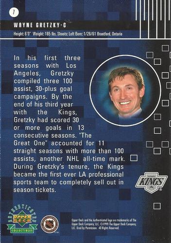 1999 Upper Deck Authenticated Wayne Gretzky Dynamics 3x5 #7 Wayne Gretzky Back