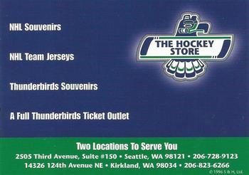 1996-97 Seattle Thunderbirds (WHL) #NNO Header Card Back