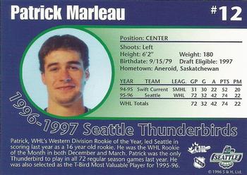 1996-97 Seattle Thunderbirds (WHL) #NNO Patrick Marleau Back