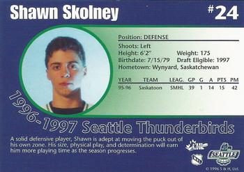 1996-97 Seattle Thunderbirds (WHL) #NNO Shawn Skolney Back