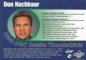 1996-97 Seattle Thunderbirds (WHL) #NNO Don Nachbaur Back