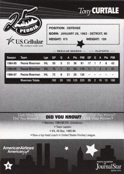 2006-07 Peoria Rivermen (AHL) 25 Greatest Rivermen #6 Tony Curtale Back