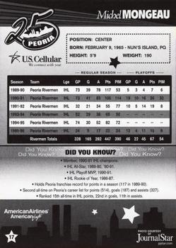 2006-07 Peoria Rivermen (AHL) 25 Greatest Rivermen #17 Michel Mongeau Back