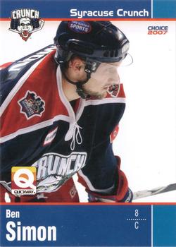 2006-07 Choice Syracuse Crunch (AHL) #06 Ben Simon Front