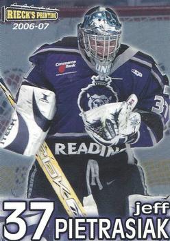 2006-07 Rieck's Printing Reading Royals (ECHL) #16 Jeff Pietrasiak Front