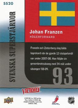 2009-10 Upper Deck Victory Swedish - Svenska Superstjarnor #SS20 Johan Franzen Back