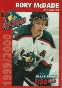 1999-00 Kelowna Rockets (WHL) #NNO Rory McDade Front