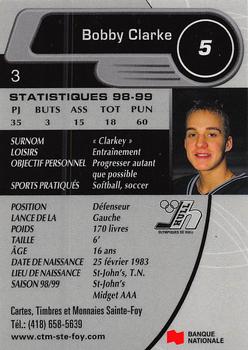 1999-00 Cartes, Timbres et Monnaies Sainte-Foy Hull Olympiques (QMJHL) #3 Bobby Clarke Back