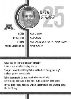 2007-08 Minnesota Golden Gophers (NCAA) #NNO Drew Fisher Back
