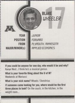 2007-08 Minnesota Golden Gophers (NCAA) #NNO Blake Wheeler Back