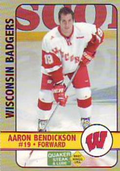 2006-07 Quaker Steak and Lube Wisconsin Badgers (NCAA) #NNO Aaron Bendickson Front