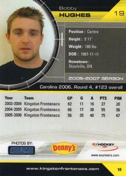 2006-07 Extreme Kingston Frontenacs (OHL) #10 Bobby Hughes Back