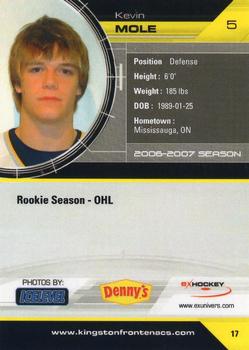 2006-07 Extreme Kingston Frontenacs (OHL) #17 Kevin Mole Back