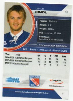 2006-07 Extreme Kitchener Rangers (OHL) #1 Jakub Kindl Back