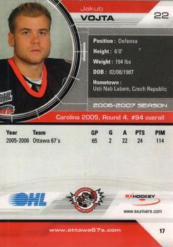 2006-07 Extreme Ottawa 67's (OHL) #17 Jakub Vojta Back