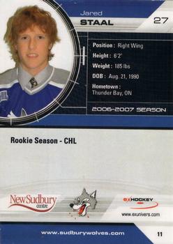 2006-07 Extreme Sudbury Wolves (OHL) #11 Jared Staal Back
