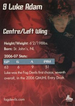 2006-07 St. John's Fog Devils (QMJHL) #1 Luke Adam Back