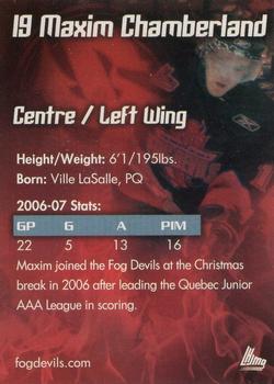 2006-07 St. John's Fog Devils (QMJHL) #7 Maxime Chamberland Back