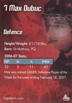2006-07 St. John's Fog Devils (QMJHL) #8 Maxime Dubuc Back