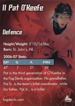 2006-07 St. John's Fog Devils (QMJHL) #18 Pat O'Keefe Back