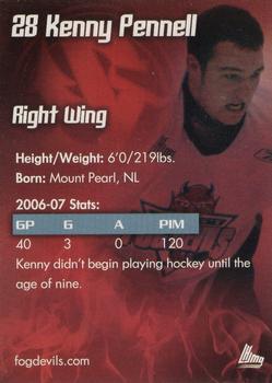 2006-07 St. John's Fog Devils (QMJHL) #19 Kenny Pennell Back