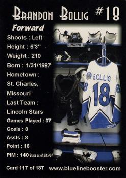 2006-07 Blueline Booster Club Lincoln Stars (USHL) Update #11-T Brandon Bollig Back