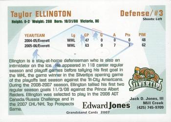 2006-07 Grandstand Everett Silvertips (WHL) #NNO Taylor Ellington Back