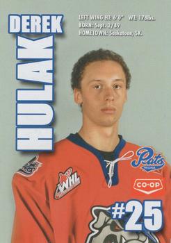 2006-07 Co-op Regina Pats (WHL) #NNO Derek Hulak Back