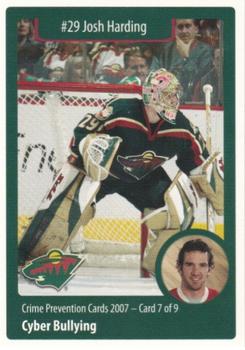 2007-08 Minnesota Wild Police #7 Josh Harding Front