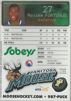 2007-08 Sobey's Manitoba Moose (AHL) #NNO Maxime Fortunus Back