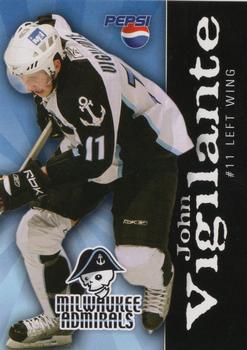 2007-08 Pepsi Milwaukee Admirals (AHL) #NNO John Vigilante Front