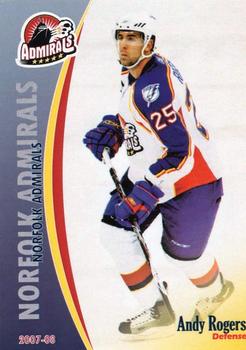 2007-08 Konica Minolta Norfolk Admirals (AHL) #10 Andy Rogers Front