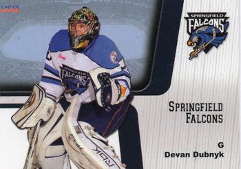 2007-08 Choice Springfield Falcons (AHL) #21 Devan Dubnyk Front