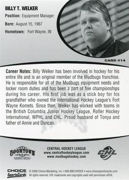 2007-08 Choice Bossier-Shreveport Mudbugs (CHL) #14 Billy Welker Back