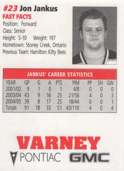 2005-06 Maine Black Bears (NCAA) #11 Jon Jankus Back
