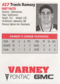 2005-06 Maine Black Bears (NCAA) #21 Travis Ramsey Back