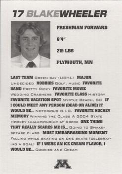 2005-06 Minnesota Golden Gophers (NCAA) #NNO Blake Wheeler Back