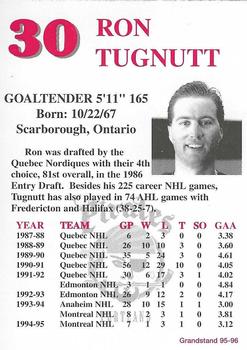 1995-96 Dunkin' Donuts Portland Pirates (AHL) #NNO Ron Tugnutt Back